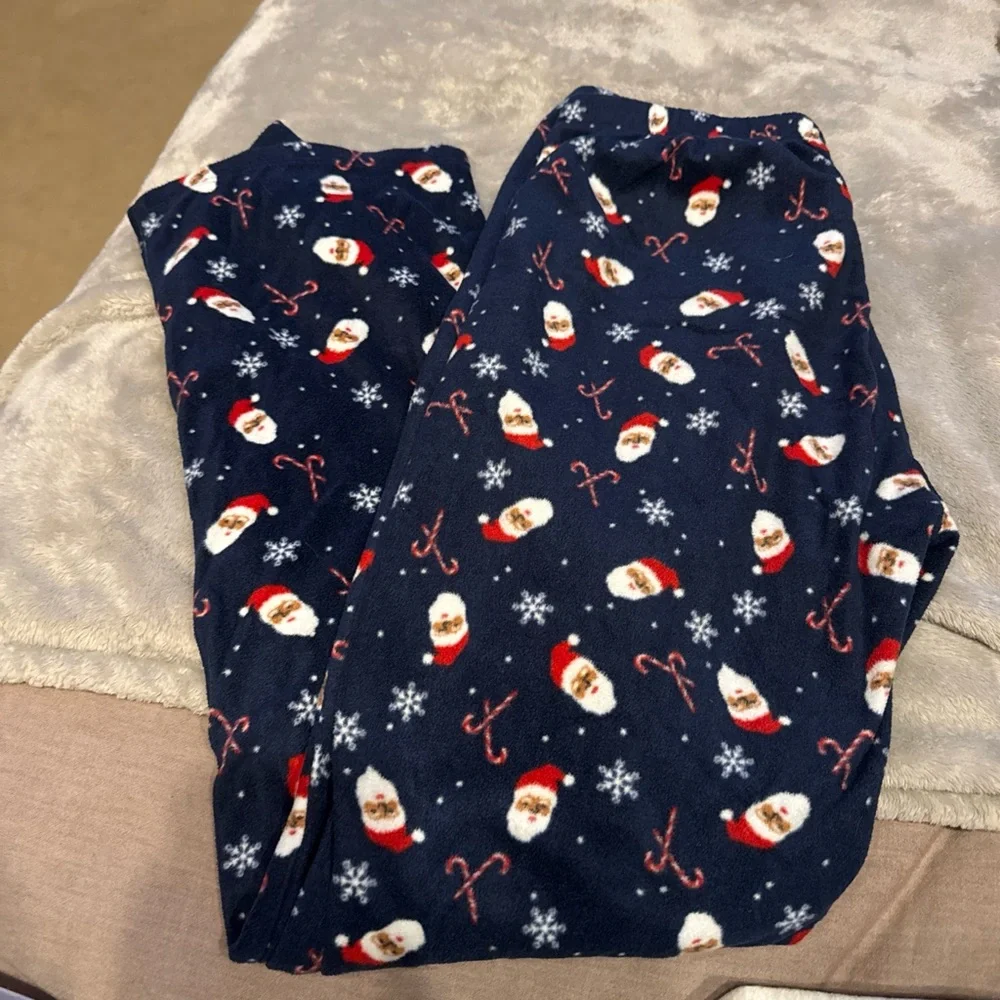 Target Navy Santa Print Women's Pajama Pants - Picture 1 of 2